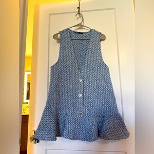Zara Blue Dress with silver buttons - Size M Worn- only worn a few times